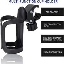 360 Rotation Bicycle Bottle Cage Handlebar Mount Drink Water Cup Holder Kid Bicycle Bottle Bike Stroller Mobile Phone Accessory A black