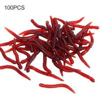 100 vnt žūklės masalas Dirbtinių sliekų imitacinis plastikinis gyvas raudonas žvejybos masalas gėlam vandeniui