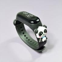 Animacinis  Elektroninis  Laikrodis Atsparus Vandeniui Gyvenime Studentams Jutiklinis Ekranas Skaitmeninis LED Laikrodis (mi 3 Judėjimas) Black panda