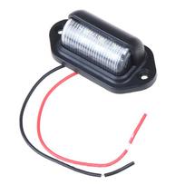 1vnt vandeniui atsparus 6 LED 12V valstybinis numerio ženklas lengvas automobilio valties sunkvežimio priekabos laiptelis juoda