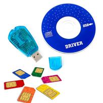 1 vnt. SIM kortelių skaitytuvas USB kortelių skaitytuvas SIM kortelės rašytuvas kopijuoklis klonuoklis atsarginė kopija GSM CDMA WCDMA mobilusis telefonas Dom668