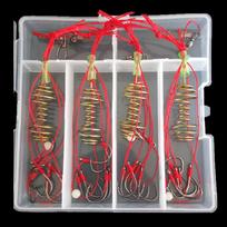 4 Pcs High Carbon Fishing Hooks Carp Spherical Feeder Bomb Proof Hanging Explosion Hook Tool Spring Anti-Winding Explosion Hook A4