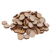 Medinės šešiakampės formos išpjovos dekoracijų amatininkystei 200pcs 12.5mm brown