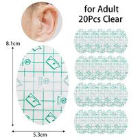 20 vnt. Apsauginės ausinės Vandeniui atsparūs ausų pagalvėlės Vienkartiniai ausų lipdukai Vaikams Suaugusiems 20Pcs Clear for Adult