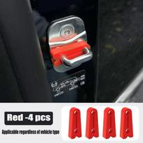4 vnt. Automobilio durų užrakto amortizatorius, silikoninis, antivibracinis, tylus slopintuvas, buferis, durų užrakto sagtis, apsauga 4pcs raudona