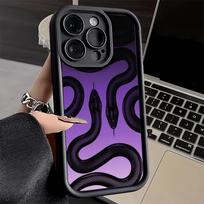 Phone Case for iPhone 17 Air 16E 15 16 Pro Max Black Snake Doodle Cover 14 Plus 13 12 Mini Soft Shell Silicone Fundas iPhone 16 Pro Max