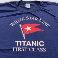 vtg 90s TITANIC WHITE STAR LINE FIRST CLASS 1912 MAIDEN VOYAGE T-Shirt XL/2XL S