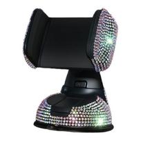 Phone Support 360 Degree Rotatable Ornamental Rhinestone Car Dashboard Mobile Phone Stand įvairiaspalvis