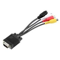 Universalus VGA prie vaizdo TV išvesties S-Video AV ir 3 RCA moteriško keitiklio kabelio adapteris