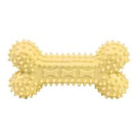 Dog Chew Bone Toy Rubber Spiky Bone Puppy Teething Toy Dog Teeth Cleaning Toy for Small Medium Large Breeds Aggressive Chewers S geltona