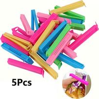 Reusable Plastic Food Bag Clips Heavy Duty Kitchen Sealing Clips Moisture Proof Fresh Keeping Storage Clips for Food Bags Snacks Pantry Organization 5Pcs