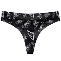 TERMEZY Sexy Low-Waist Thong Panties Butterfly Print Quick-Dry Yoga Comfortable Female LingerieIce Silk Without Trace Underwear S juoda