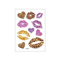 Vienkartiniai Lūpų Veido Laikini Tatuiruotės Leopardų Rašto Makiažo Lipdukai Vyrams Moterims StyleD