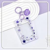 Star Sliding Cover Card Holder Transparent Portable Id Protector Kpop Photocard Photo Case Student School Card Bus Card Holder A20