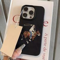 Vintage Cowboy Horse Embroidery Case For iPhone 17Air 16 15 14 13 12 11 Pro Max Plus Luxury Retro Shockproof Soft Leather Cover iphone 17 Air