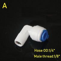 RO Water Elbow/Equal Straight Check Valve Quick Coupling Fitting 1/4  OD Hose Reverse Osmosis System Plastic Pipe Connector (as the picture,Other)