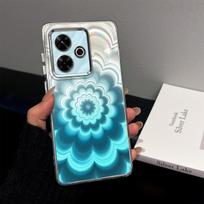 Case for Xiaomi Redmi 13X,13 4G,POCO M6 4G Iridescent Gradient Floral Clear Case,Shockproof Camera Lens Protection Redmi 13X mėlyna