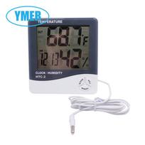 YMER Precision Digital Temperature & Humidity Sensor with Clock & Alarm Household Temperature and Humidity Display (Wired)