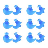6 Pairs Silicone, Spiral Ear Plugs Professional Swimming Diving Adult Dust Proof Earplugs(Blue )