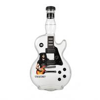 Aukšto boro silikatinio stiklo viskio butelis Gitara formos dizainas Viskio grafinas Stiklinis alkoholio butelis su sraigtiniu dangteliu namų baro eksponavimui One Size
