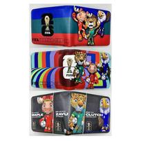 2026 FIFA World Cup PU Leather Short Bifold Wallet with Mascot Print Fan Gift mėlyna