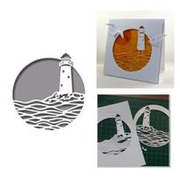 Metalo pjovimo amatų šlifavimo fonas Frame Diecut Scrapbooking kortelių gamybai Jūros švyturio albumas silver