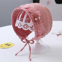 Nėriniai Gėlė Naujagimio Skrybėlė pavasaris Vasara Minkšta medvilnė Mergaičių snapeliai Kepurės Fotografijos reikmenys ryškiai rožinė