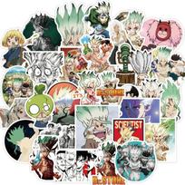 50 vnt. Dr.STONE Anime Lipdukai Grafiti Lipdukai Vandeniui Atsparūs Riedlentės Lipdukai Nešiojamam kompiuteriui Lagaminui Bagažui Pasidaryk pats Automobilių Dekoravimas Žaislai