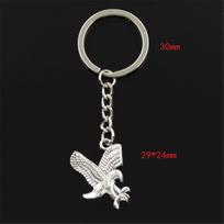 Fashion Hawk Eagle Hunting 29x24mm pakabukas 30mm raktų pakabukas metalinė grandinėlė Sidabrinė spalva vyriška automobilio dovana suvenyrai sidabras