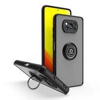 KEYSION Fashion matinis dėklas, skirtas Xiaomi POCO X3 Pro X3 NFC X3 GT skaidrus žiedinis stovas, atsparus smūgiams telefono dangtelis, skirtas POCO M3 Pro 5G for POCO X3 Pro juoda