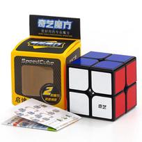 „Qiyi Qidi 2x2 Magic Cube“ 2x2 greičių kišeninis kubas be lipdukų juodos baltos dėlionės kubo mokomieji žaislai vaikams juoda