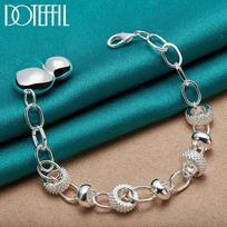 Love Heart O-Chain apyrankė Sidabriniai žavūs papuošalai 20cm