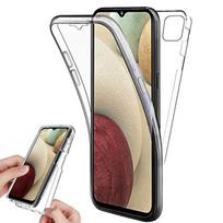 Dėklas, skirtas Samsung A12 Cover 360° Dvipusiai silikoniniai telefono dėklai, skirti Samsung Galaxy A12 A 12 SM-A125F/DS A125F A125 Skaidrus viso korpuso minkštas TPU dangtelis Samsung Galaxy A12 gryna