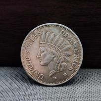 1851 m. Morgano Indijos galvos vieno dolerio moneta, puikios Amerikos proginės senosios monetos Indian Head /1pc