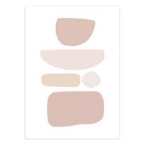 Blush Pink Abstrakčios Geometrinės Skandinaviškos Sienos Dailės Paveikslai Drobės Tapyba Plakatai ir Spaudiniai Svetainei Namų Dekoratyviniai 21cm×30cm NoFrame white