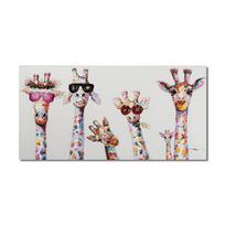 Spalvingos juokingos žirafos Šeima su akiniais Drobės Tapyba Graffiti meno plakatai Sienų nuotraukų spausdinimas miegamojo namų dekoravimui 20cm×40cm NoFrame
