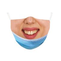 Unisex Casual Anti Dust veido kaukė 3D Print Funny Mask Lauko veido apsauginės kaukės style 1