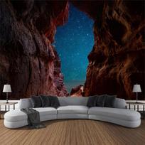 Cavern peizažas spausdintas gobelenas Sienoje pakabinamas žvaigždėtas dangus Bohemiškas kambarys Sienų apdaila Hipių namų estetinė puošmena 90x75cm