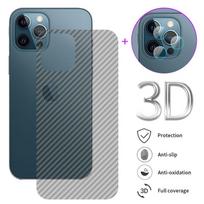 Skirta iPhone 11 12 13 14 15 mini Pro Max X XR XS XS Max SE 2020 6 6s 7 8 Plus skaidraus anglies pluošto galinės plėvelės lipdukas Objektyvo stiklo ekrano apsauga iPhone 6/6s