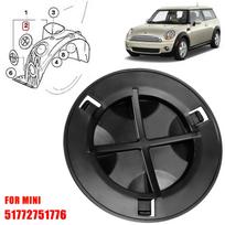 Automobilio priekinių ratų arkos priekinių žibintų prieigos dangtelio apdailos dangtis purvasaugis sparno pamušalo lemputės dangtelis, skirtas BMW Mini R60 R56 R55 51772751776 juoda