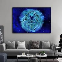 Zodiako ženklas Liūtas Svarstyklės Mergelė Linija Žvaigždė Abstraktūs Skandinaviško stiliaus Sienų meno Plakatai ir Spaudiniai Drobės Tapybos Paveikslai Svetainės Dekorui 21*30cm blue
