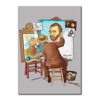 Retro Van Gogh Triple Self-Portrait Canvas Paintings Posters and Prints Wall Art Pictures for Living Room Decoration Cuadros 21x30 No Frame