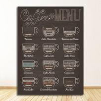 Tapyba Retro Sienos Paveikslas Kavinės Dekoracija Kavos Meniu Spaudiniai Vintažinis Stilius Kreidinė Lenta Plakatas Kavinės Sienų Meno Dekoras Drobė 20x30cm