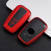 Madingas TPU automobilio raktų dėklas, pilnas dangtelis, skirtas Toyota CHR C-HR RAV4 Land Cruiser Prius Camry Corolla Prado raktų pakabuko priedams 2 Buttons raudona