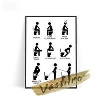 Humoringas šaukštas tualeto laikysena Juodai balta Minimalistinis plakatas Įdomūs vonios kambario sienų tapyba Šeimos šilta dovana Vonios kambario logotipas 21cm×30cm NoFrame