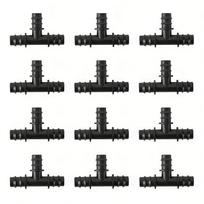 12 vnt 1/2 colio spygliuotos trišakios movos Lašelinio laistymo jungiamosios detalės Lašinimo linijos jungtys 1/2 colio drėkinimo vamzdeliams sodo laistymo sistemai 12pcs black