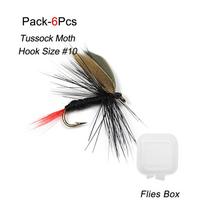 Muselinės žūklės muselės 6/12/18/24 vnt. Rankų darbo muselinės žūklės masalai Sausos/šlapios muselės Nymph Emerger 6Pcs