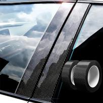 3D anglies pluošto lipdukas juoda vinilo plėvelė, pasidaryk pats, automobilio apdailai, matinė anglies pluošto juosta, atspari vandeniui 3CM/3M juoda