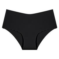 Allofme moteriškos besiūlės kelnaitės Sexy Ice Silk apatinis trikotažas, tamprus apatinis trikotažas, vienspalvės kelnaitės S juoda