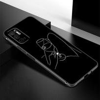Art Line Face telefono dėklas Xiaomi Redmi Note 7 8 9 10 Lite 11 11E 11T 12 Pro 11S 4G 10T 5G 8T 9S 10S minkštas TPU juodas dangtelis Redmi Note 7(Pro)
